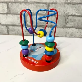 “Montessori Wooden Bead Wire Maze Roller Coaster”