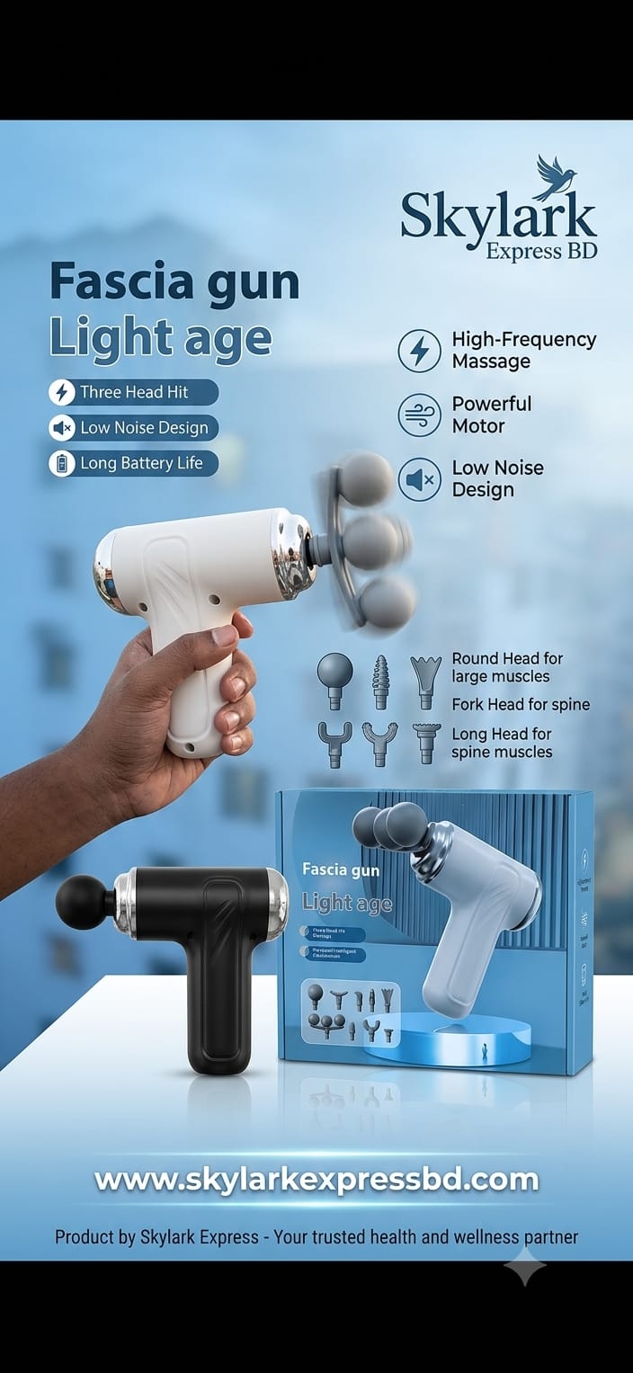 (Original) Portable Massage Gun, Triple head Massage Gun Pro+ Mini, 3-Head Percussion, with 9 Attachments6-Speed Settings